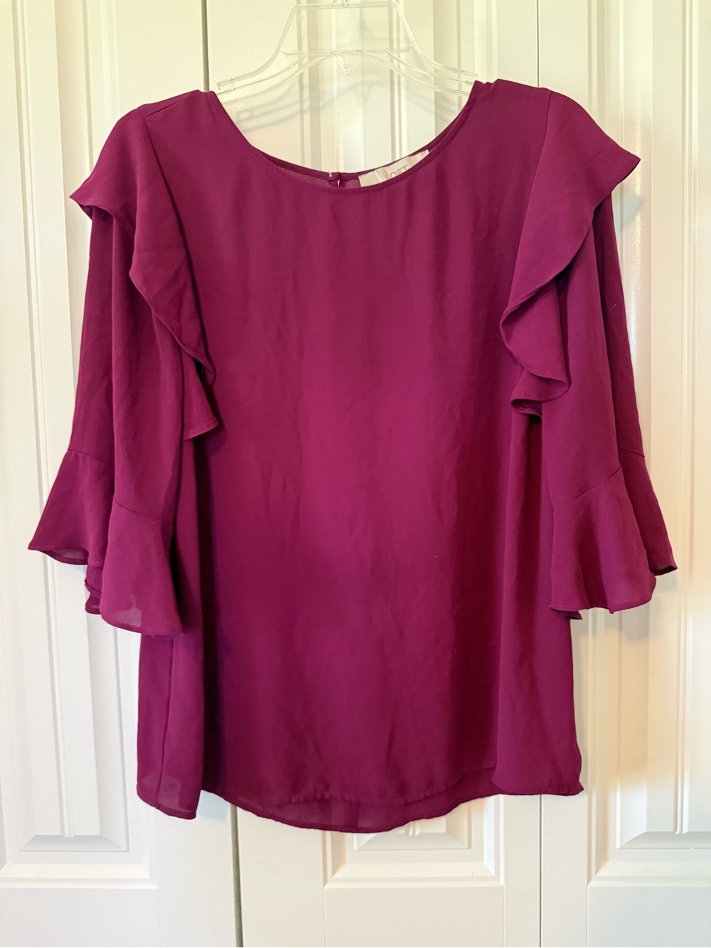 Women’s Ruffle Sleeve Blouse - Plum
